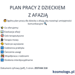 PLAN PRACY Z DZIECKIEM  Z AFAZJĄ