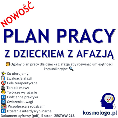 PLAN PRACY Z DZIECKIEM  Z AFAZJĄ