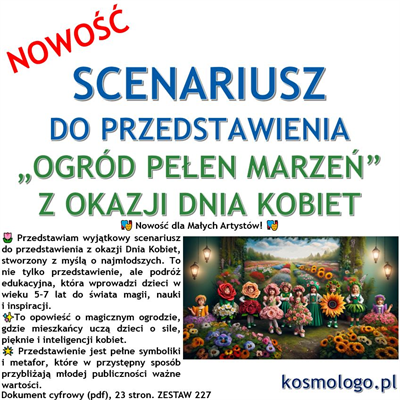 SCENARIUSZ  DO PRZEDSTAWIENIA "OGRÓD PEŁEN MARZEŃ" Z OKAZJI DNIA KOBIET