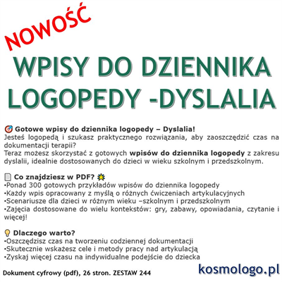 WPISY DO DZIENNIKA LOGOPEDY - DYSLALIA